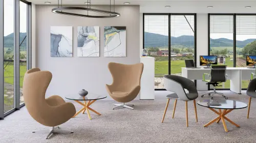 RELAX křeslo otočné, kříž ALU, PU cappuccino