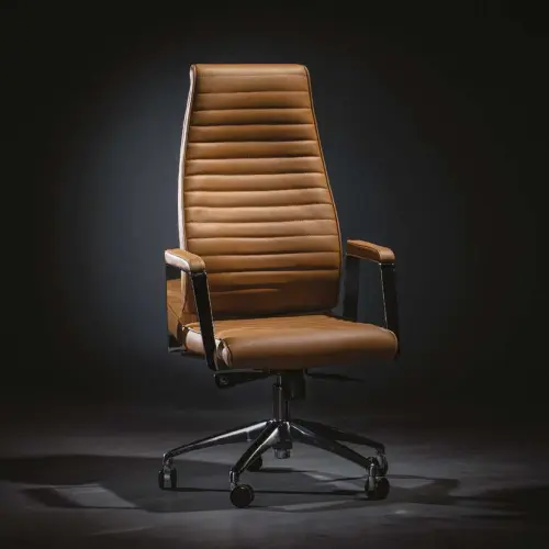 LINCOLN - K  křeslo konferenční, podnoží chrom, koženka cappuccino