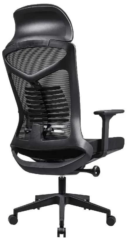 DENALI židle kancelářská, podhlavník, kříž nylon, látka/MESH černá