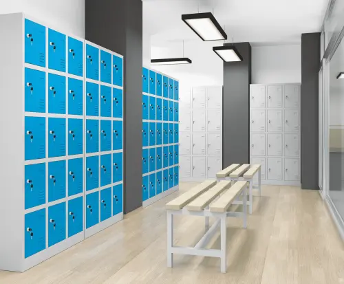 SLD 150 NX lavice šatní, dřevo/ konstrukce šedá RAL 7035