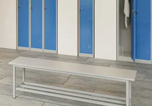 SLU-R 200 lavice šatní s roštem, šedá/ konstrukce šedá RAL 7035