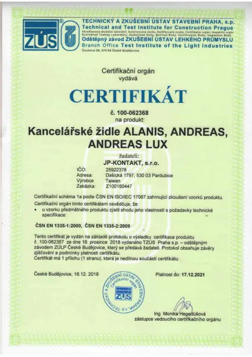 ANDREAS LUX židle kancelářská modrá