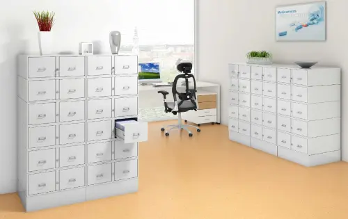 2380/6/S kartotéka 12-ti zásuvková A5, šedá