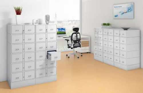 2380/7/S kartotéka 14-ti zásuvková A5, šedá