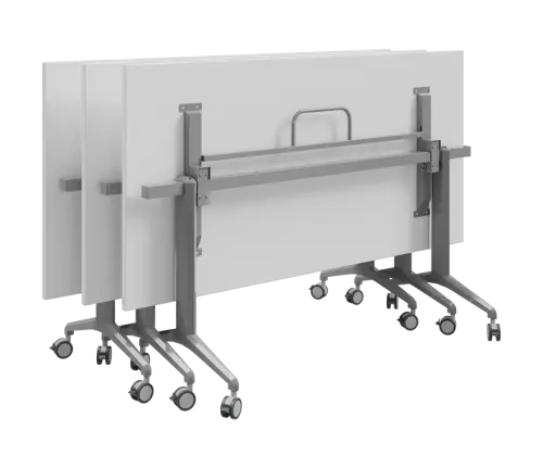 SLKP 180/80 Pojízdný skládací stůl 1800 x 800 mm, deska třešeň šumavská/nohy stříbrný lak