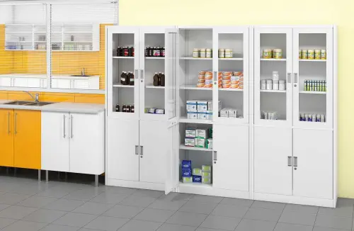 JP - 910 NX skříň kovová prosklená, 1950x900x400 mm, šedá