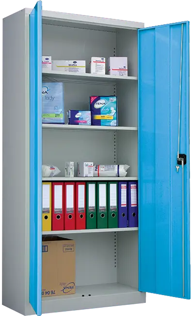 JP - 900 NX skříň policová, 1950x900x400 mm, šedá/modrá