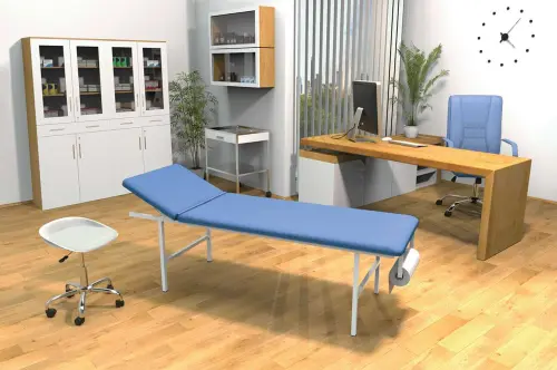 MEDISTAR lehátko, polohovatelná opěrka hlavy, koženka modrá