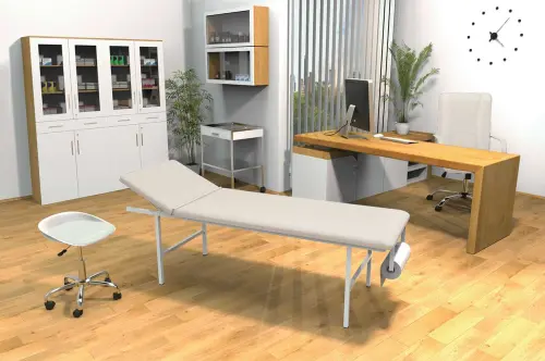 MEDISTAR lehátko, polohovatelná opěrka hlavy, koženka bílá