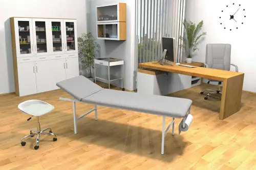 MEDISTAR lehátko, polohovatelná opěrka hlavy, koženka šedá