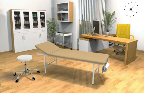 MEDISTAR lehátko, polohovatelná opěrka hlavy, koženka žlutá