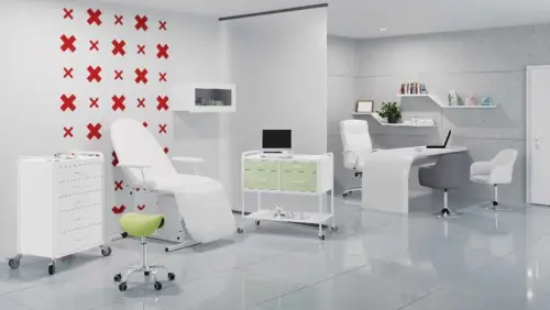 OV - 75 vozík 5-zásuvkový, šířka 700 mm, bílý/žlutý