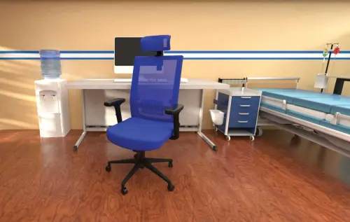 DAREN kancelářská židle s podhlavníkem, kříž nylon, šedá
