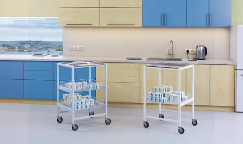 HOSPITAL 22 vozík 2-koše, bílý/nerez