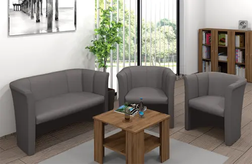 PAOLA - 2 křesílko, koženka světlá káva