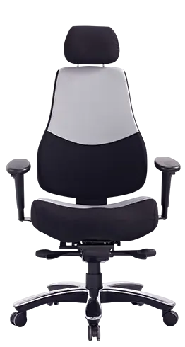 ADMIRAL 24/7 židle kancelářská s podhlavníkem, látka černá/šedá