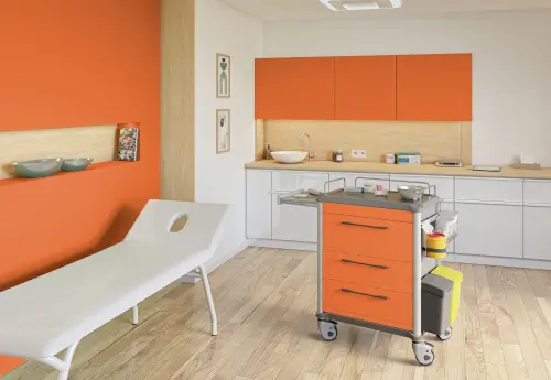 OVM - 23 vozík zdravotnický 3-zásuvkový, oranžová