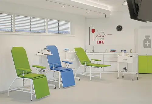 OZC - 14 křeslo odběrové, světle modrá