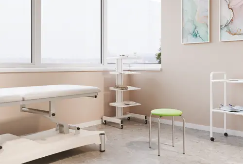 TESA stolička čalouněná, chrom, koženka modrá