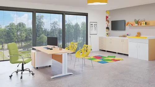 LUKA židle lékařská čalouněná, koženka zelinkavá