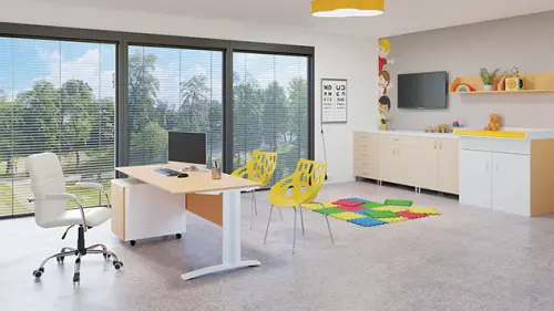 LUKA židle lékařská čalouněná, koženka smetanová