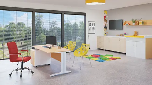 LUKA židle lékařská čalouněná, koženka červená