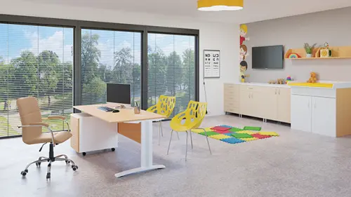 LUKA židle lékařská čalouněná, koženka latte