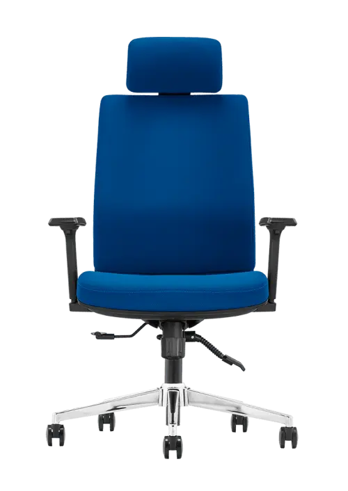 ARIA židle kancelářská, ergonomická, kříž chrom, látka modrá