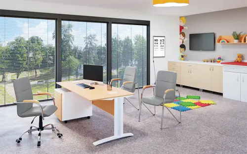 LAURA židle, chrom, koženka šedá