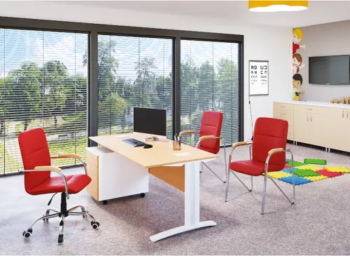 LAURA židle, chrom, koženka červená