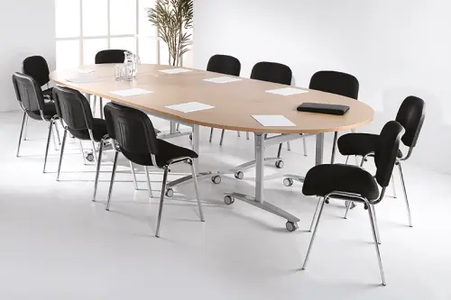 MESSINA CR židle konferenční, kostra chrom, koženka modrá