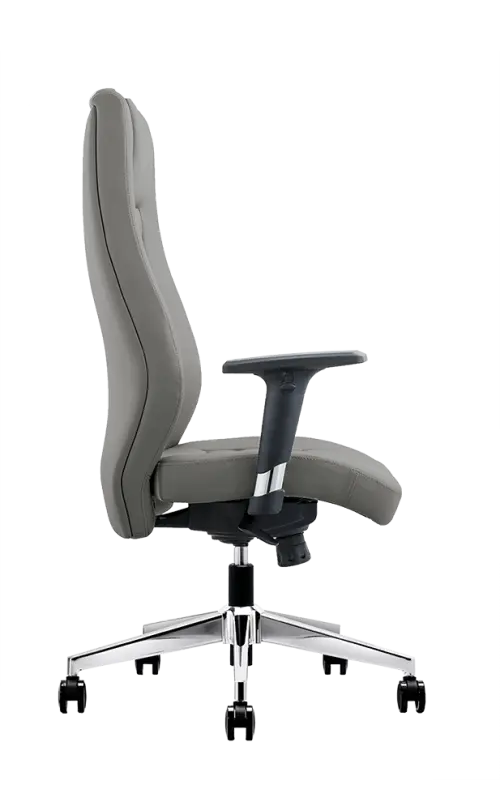 KENNEDY židle kancelářská, vysoký opěrák, PU šedá