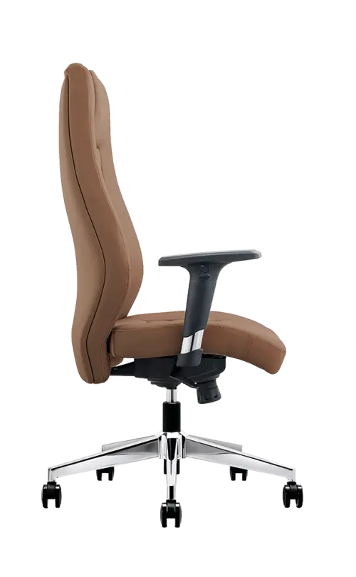 KENNEDY židle kancelářská, vysoký opěrák, PU cappucino
