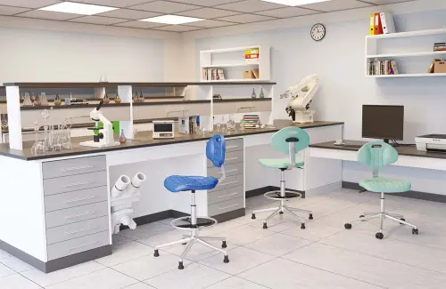 PUR COLOR 04 židle laboratorní, kolečka na měkké podlahy, zelinkavá