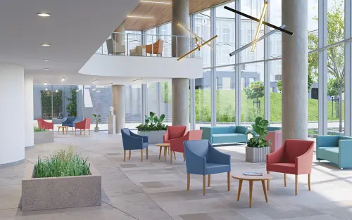 NOVA křeslo, přírodní dřevo - buk, látka tyrkysově zelená