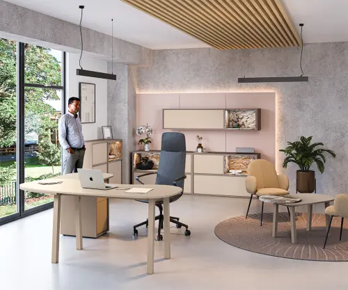 RGY 12 L konferenční stolek, levý, masivní dřevěná podnož, deska 18 mm, 500x1020x625, zelená