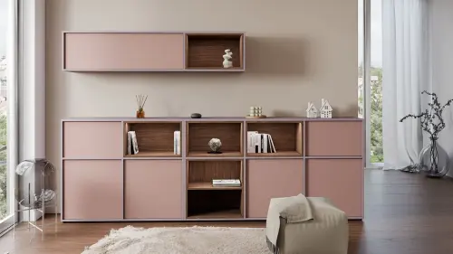 ERY H1831 L horní modul, 1-výklop/nika, 390x1800x400, levý, pudrová