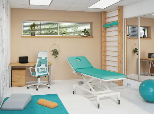 VLE - 001 lehátko elektricky stavitelné, tyrkysové