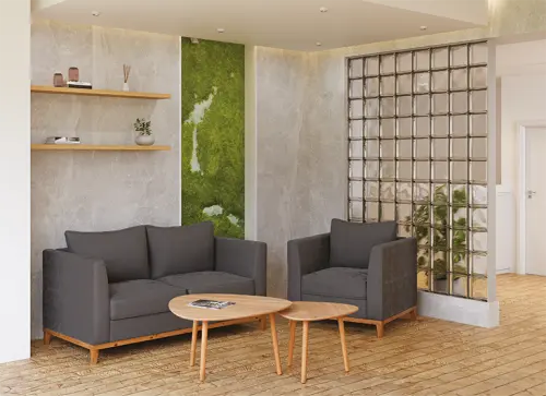 CASANOVA - 1, křeslo, přírodní dub, čalouněné, lak, látka tmavě šedá