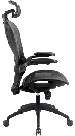 FORTE LUX židle kancelářská s podhlavníkem a bederní opěrkou, kříž nylon, MESH černá