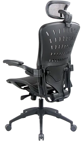 FORTE LUX židle kancelářská s podhlavníkem a bederní opěrkou, kříž nylon, MESH černá