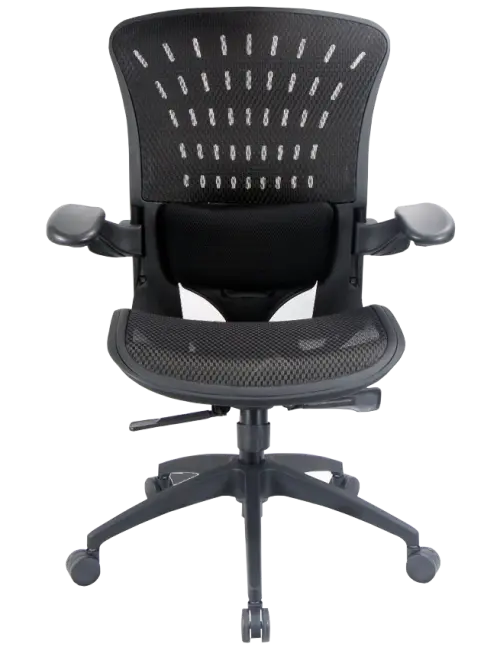 FORTE židle kancelářská s bederní opěrkou, kříž nylon, MESH černá
