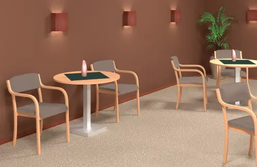 FREYA židle konferenční, kostra dřevěná, koženka tmavě modrá