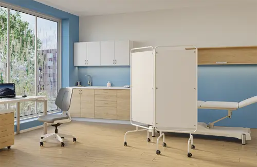 ZPL - 2 zástěna 2-dílná, skládací, pojízdná, bílá