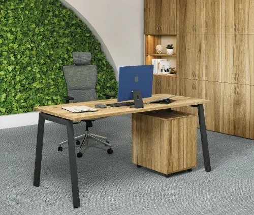 SET-A 328 stůl kancelářský, kovová podnož stříbrná + kontejner pojízdný, 3-zásuvkový, šedá