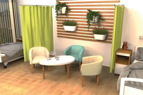 ZT - 01 zástěna teleskopická vč. závěsu, závěs zelený