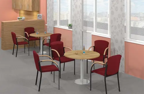 VALENTINO N, židle konferenční, nohy černé, područky buk, látka černo-šedá pepito