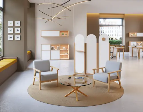 DOROTY křeslo čalouněné, kostra buk, koženka šedá