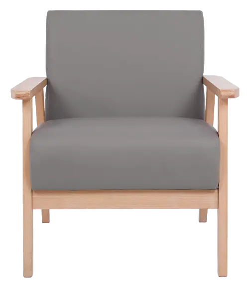 DOROTY křeslo čalouněné, kostra buk, koženka šedá