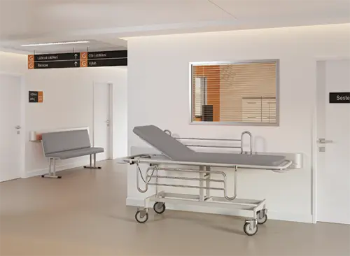 VL - T2 transportní lehátko, koženka šedá